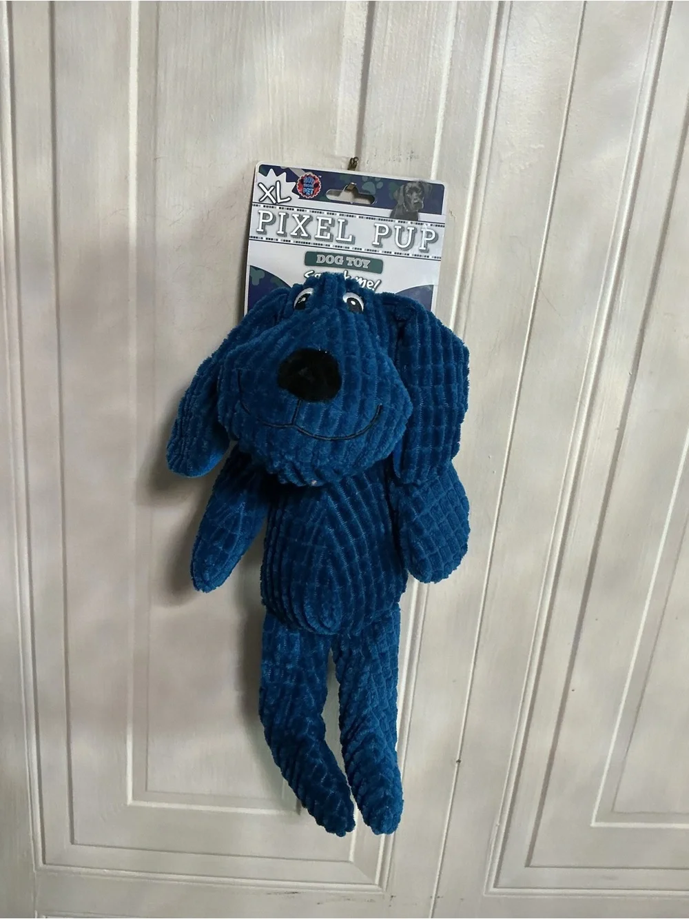 Brand New Bow Wow Pet 16” Dog Toy Pixel XL w/Squeaker, Teal / Blue, New